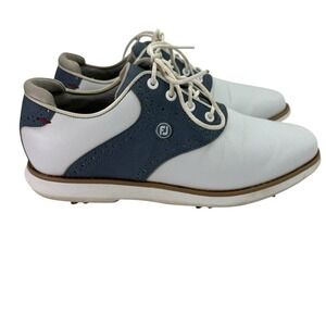 FootJoy Traditions Women's Golf Shoes White/Blue/White 97903 7M Great Condition